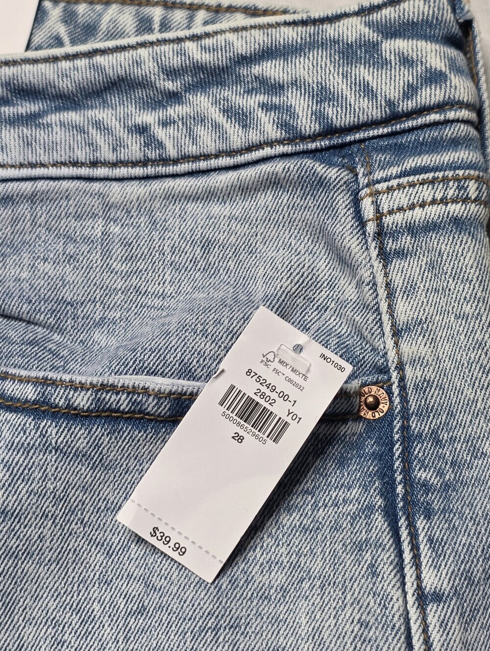 NWT Old Navy O.G. Loose High Rise Light Wash Jeans Women’s 28 Plus Size - Picture 7 of 8
